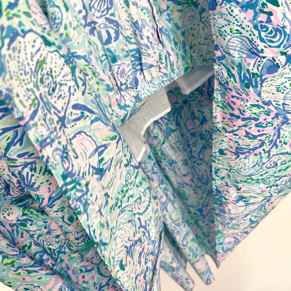 Lilly Pulitzer NEW Tamie Off The Shoulder Dress SZ XL Surf Blue Soleil It on Me - Picture 8 of 14